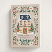 "Little Housey" - Holiday Cards in Winter Rose by Petra Kern - Folded Card