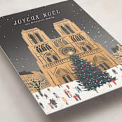 "Notre Dame" - Holiday Cards in Slate by Jamie Alexander - Detail