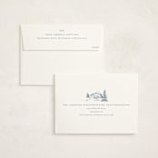 "Christmas Toile" - Holiday Cards in Periwinkle by Jennifer Lew - FREE Recipient Addressing
