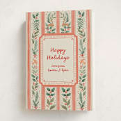 "Festive Stripes" - Holiday Cards in Cherry by Elly - Folded Card
