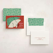 "Polar Express" - Holiday Cards in Cherry by Inkblot Design - Assembled