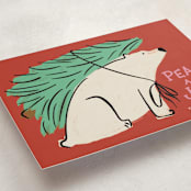 "Polar Express" - Holiday Cards in Cherry by Inkblot Design - Detail