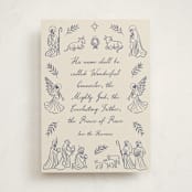 "Nativity" - Holiday Cards in Indigo by Jamie Alexander - Front