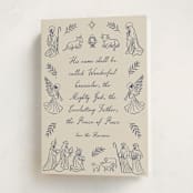 "Nativity" - Holiday Cards in Indigo by Jamie Alexander - Folded Card