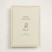 "Scotty Dog" - Holiday Cards in Poinsettia by Becky Nimoy - Front