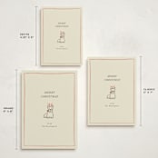 "Scotty Dog" - Holiday Cards in Poinsettia by Becky Nimoy - Formats Available