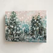 "Wonderful Time" - Holiday Cards in Snow by Lindsay Megahed - Folded Card