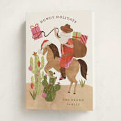 "Howdy Holidays y'all" - Holiday Cards in Candy Cane by Sarah Knight - Folded Card