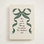 "Gingham Ribbon" - Holiday Cards in Juniper by Leah Bisch - Front
