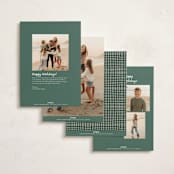 "Gingham Ribbon" - Holiday Cards in Juniper by Leah Bisch - Back of Card Options