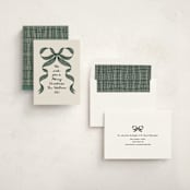 "Gingham Ribbon" - Holiday Cards in Juniper by Leah Bisch - Assembled