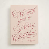 "With Flourish" - Holiday Cards in Rosy Cheeks by Kate Ahn - Front