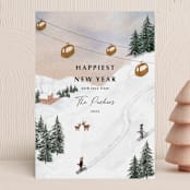"Ski" - Holiday Cards in Wood by Elly - Front
