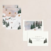 "Ski" - Holiday Cards in Wood by Elly - Assembled