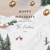 "Ski" - Holiday Cards in Wood by Elly - Close-Up