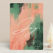 "Festive Strokes" - Holiday Cards in Winter Rose by Mansi Verma - Front