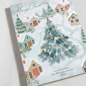 "Festive Village" - Holiday Cards in Glacier by Petra Kern - Detail