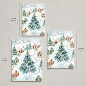 "Festive Village" - Holiday Cards in Glacier by Petra Kern - Formats Available