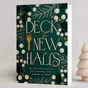 "Deck new halls" - Holiday Cards in Cream by Ana de Sousa - Folded Card