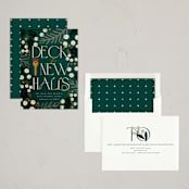 "Deck new halls" - Holiday Cards in Cream by Ana de Sousa - Assembled