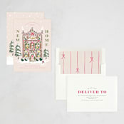 "New Home Holiday House" - Holiday Cards in Flamingo by Jackie Crawford - Assembled