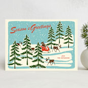 "Vintage North Pole" - Holiday Cards in Sleigh Ride by Lauren Jinhee - Front