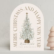 "Festive Tree" - Holiday Cards in Eggnog by Leah Bisch - Front