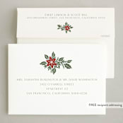 "Pressed Poinsettia" - Holiday Cards in Evergreen by Katharine Watson - FREE Recipient Addressing