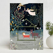 "Nativity Garden" - Holiday Cards in Renaissance by Eve Schultz - Front