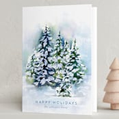 "Snowy Forest" - Holiday Cards in Frost by Nicole Walsh - Folded Card