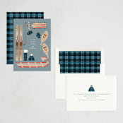 "Wintery Mix" - Holiday Cards in Denim by Baumbirdy - Assembled