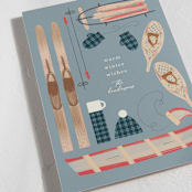 "Wintery Mix" - Holiday Cards in Denim by Baumbirdy - Detail