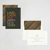 "Love and Cheer" - Holiday Cards in Neon by Snow and Ivy - Assembled