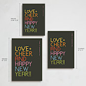 "Love and Cheer" - Holiday Cards in Neon by Snow and Ivy - Formats Available