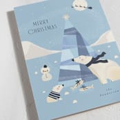 "Polar Bear Christmas" - Holiday Cards in Icicle by Corinne Malesic - Detail