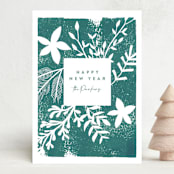 "Botanical print" - Holiday Cards in Mint by Maja Cunningham - Front