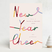 "Bright New Year" - Holiday Cards in Rainbow by Corinne Malesic - Front