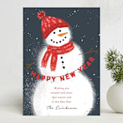 "cheerful snowman" - Holiday Cards in Peppermint by Rebecca Durflinger - Front