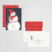 "cheerful snowman" - Holiday Cards in Peppermint by Rebecca Durflinger - Assembled