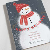 "cheerful snowman" - Holiday Cards in Peppermint by Rebecca Durflinger - Detail