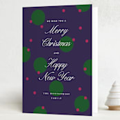 "Holiday Polka" - Holiday Cards in Midnight by Nazia Hyder - Folded Card