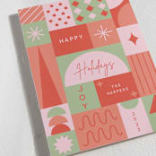 "Geometric Joy" - Holiday Cards in Cherry by Elly - Detail