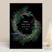 "Chic Wreath" - Holiday Cards in Midnight by Hooray Creative - Front