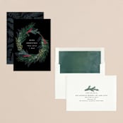 "Chic Wreath" - Holiday Cards in Midnight by Hooray Creative - Assembled