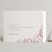 "Grateful Hearts" - Holiday Cards in Berry by Amy Kross - Folded Card