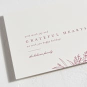 "Grateful Hearts" - Holiday Cards in Berry by Amy Kross - Detail