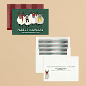 "Fleece Navidad" - Holiday Cards in Forest by Jennifer Thomke - Assembled