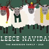 "Fleece Navidad" - Holiday Cards in Forest by Jennifer Thomke - Close-Up