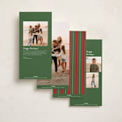 "Minimal Type" - Tall Holiday Cards in Snow by Owl and Toad - Back of Card Options