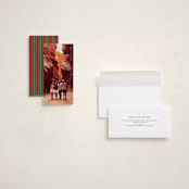 "Minimal Type" - Tall Holiday Cards in Snow by Owl and Toad - Assembled